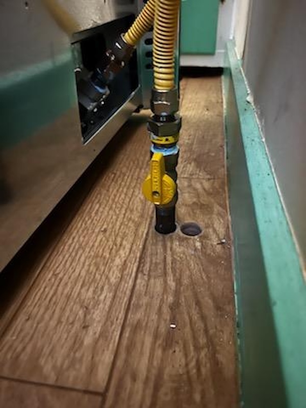 Gas Fitting Of New Gas Range Moved 10 Feet From Original